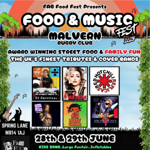 HALF PRICE Child Weekend Ticket To The Fab Food and Music Festival At Malvern Rugby Football Club | WAS £3 NOW £1.50