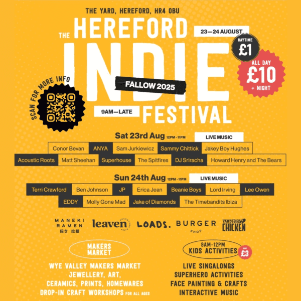 HALF PRICE Adult Ticket to the Hereford Indie Food Festival Sunday 24th August | WAS £10 NOW £5