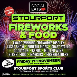 HALF PRICE ticket to Stourport Fireworks 2025 on Friday 7th November