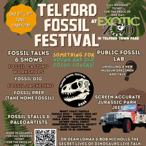 Half Price Adult Ticket To The Telford Fossil Festival 2026 With Entry To The Exotic Zoo Wildlife Park Included